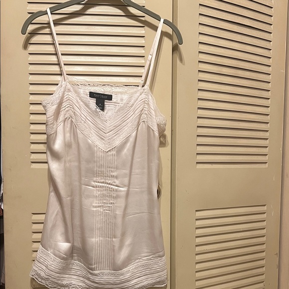 White House Black Market Tops - White House Black Market Ivory Lace Trim Camisole